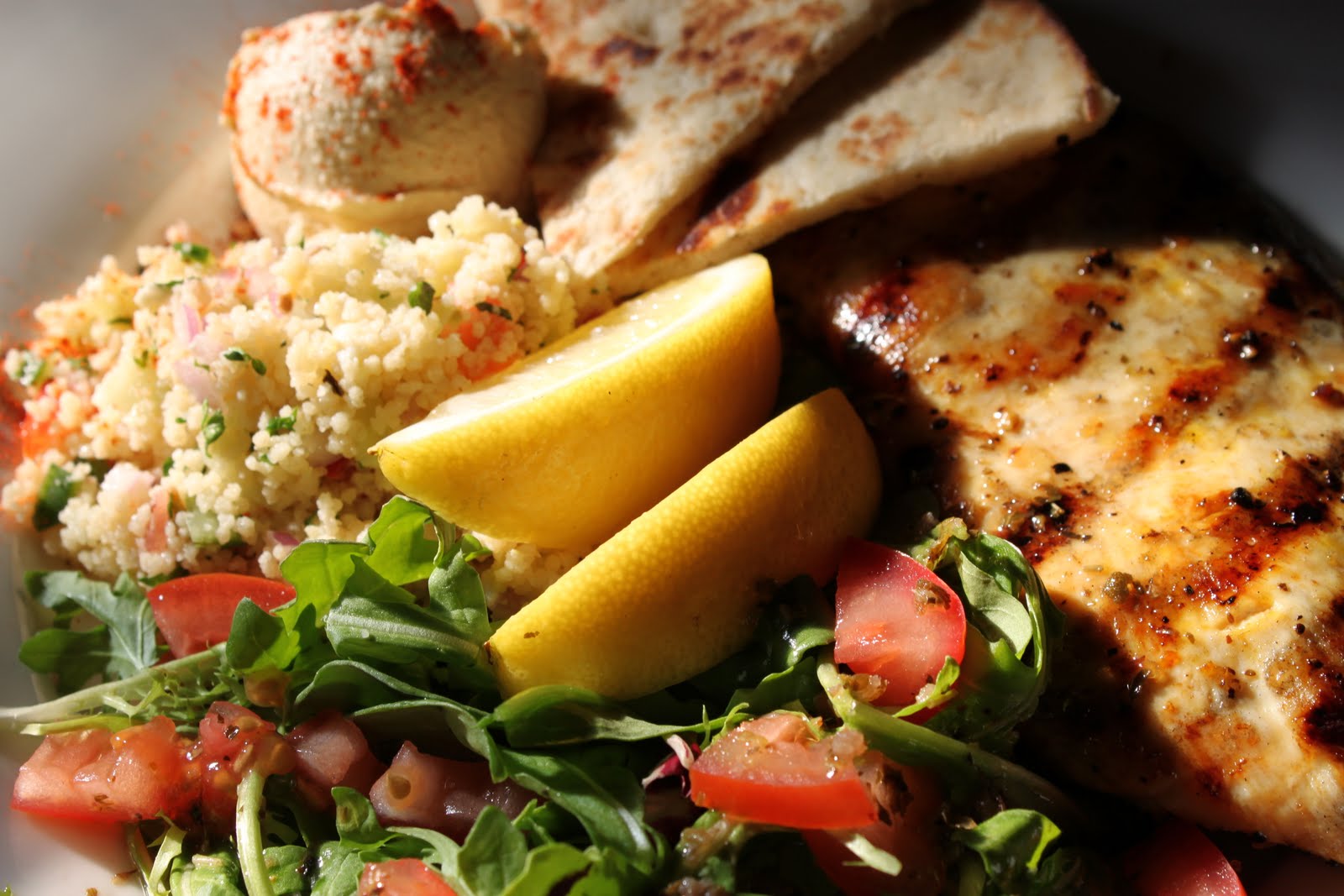 Couscous Salad with Hummus and Pita The Café Sucre Farine