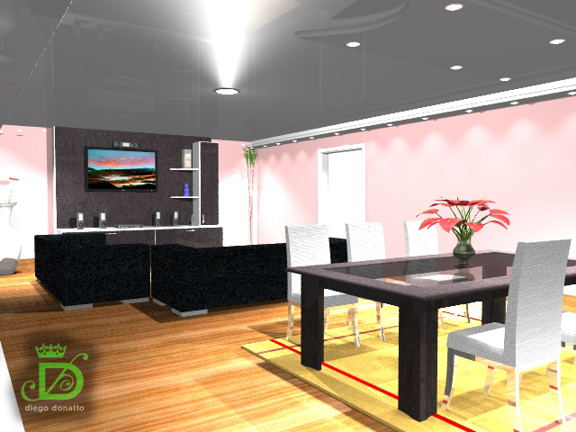 Sala De Jantar Com Tv ~ Diego Donatto Projeto Sala de Jantar conjugada com TV Sala De Jantar Com Tv ~ Diego Donatto Projeto Sala de Jantar conjugada com TV