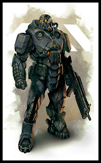 Sector 10 - Dalon - Page 3 Heavy+soldier+bio+hazard+gears+of+war+unreal+tournament+suit+daryl+mandryk+concept+soldier+armor+mech+mecha+laser+blaster+gun+cannon+warrior+space+sci+fi