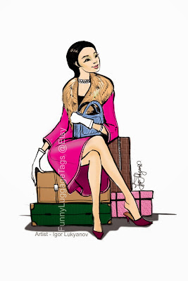 Ethnic luggage tag for Asian women