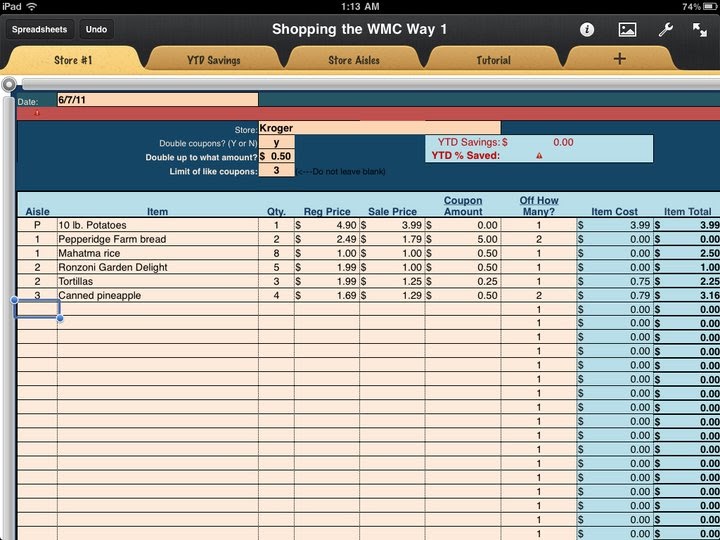 Evansville Bargain Shopping Mom New Extreme Couponing Spreadsheet App