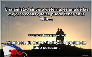 Una amistad sincera y eterna. Cartas de amistad,