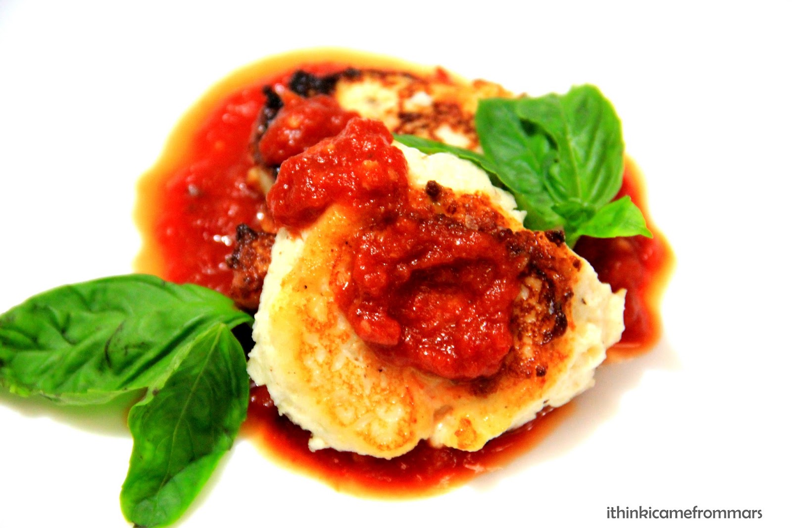 I think I came from Mars SAWCLicious Ricotta Pancakes in Tomato Sauce