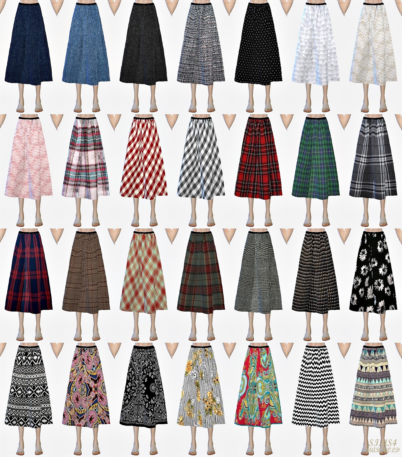 Sims 4 CC's The Best Long Flared Skirts by Sims 4 Marigold