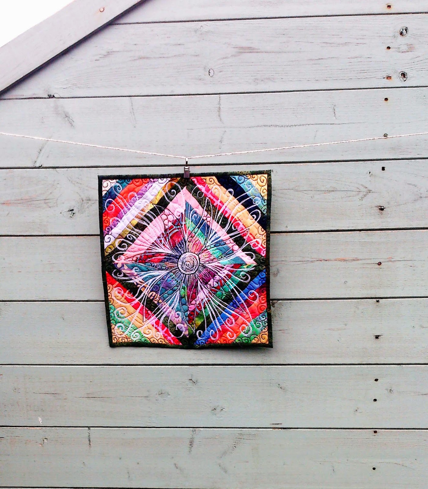 Quilt Routes: String block bound.