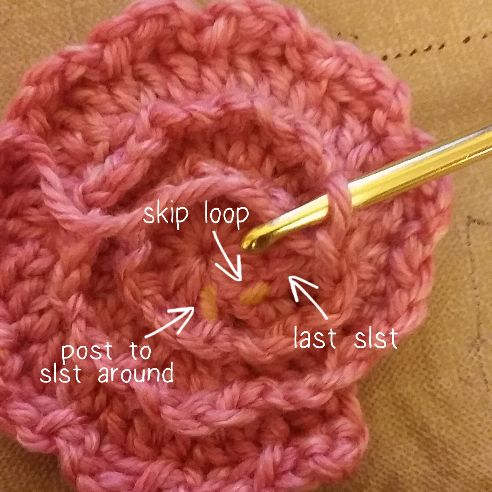 Two Little C's Wrap Flower 6" Square Free Crochet Pattern