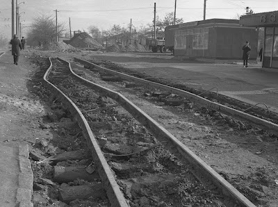 Демонтаж трамвайных путей на проспекте Победы в Симферополе