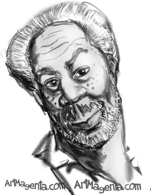 Morgan Freeman is a caricature by artist and illustrator Artmagenta