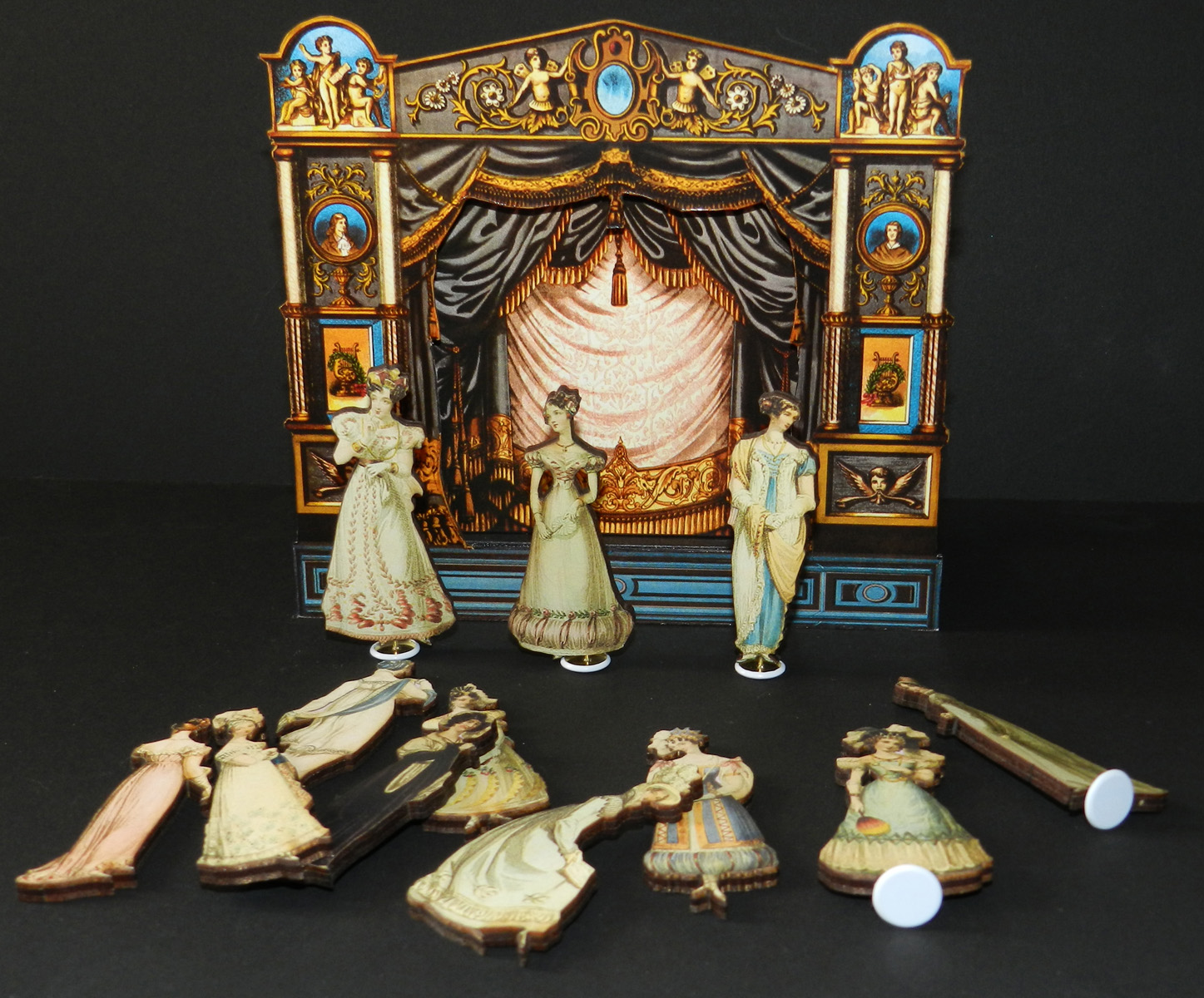 EKDuncan My Fanciful Muse Toy Theater with Wooden Fashion Figures