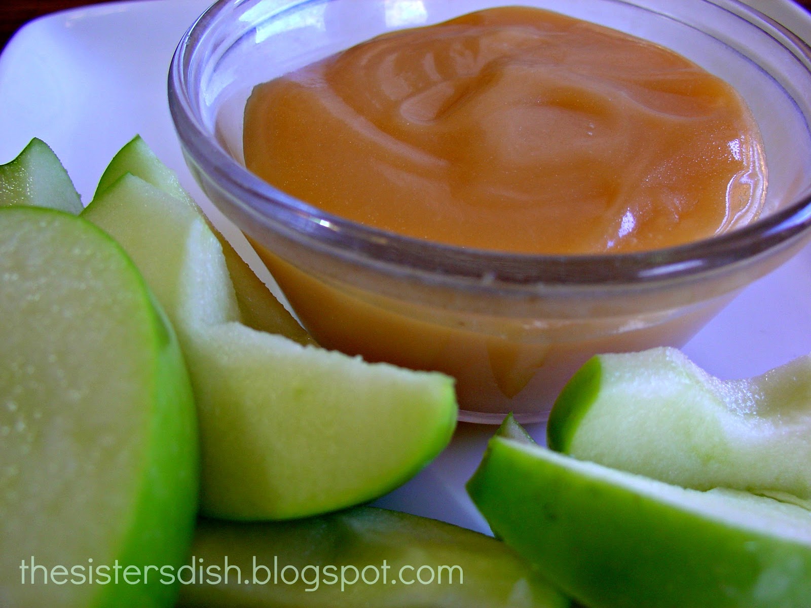 The Sisters Dish Homemade Caramel for dipping apples