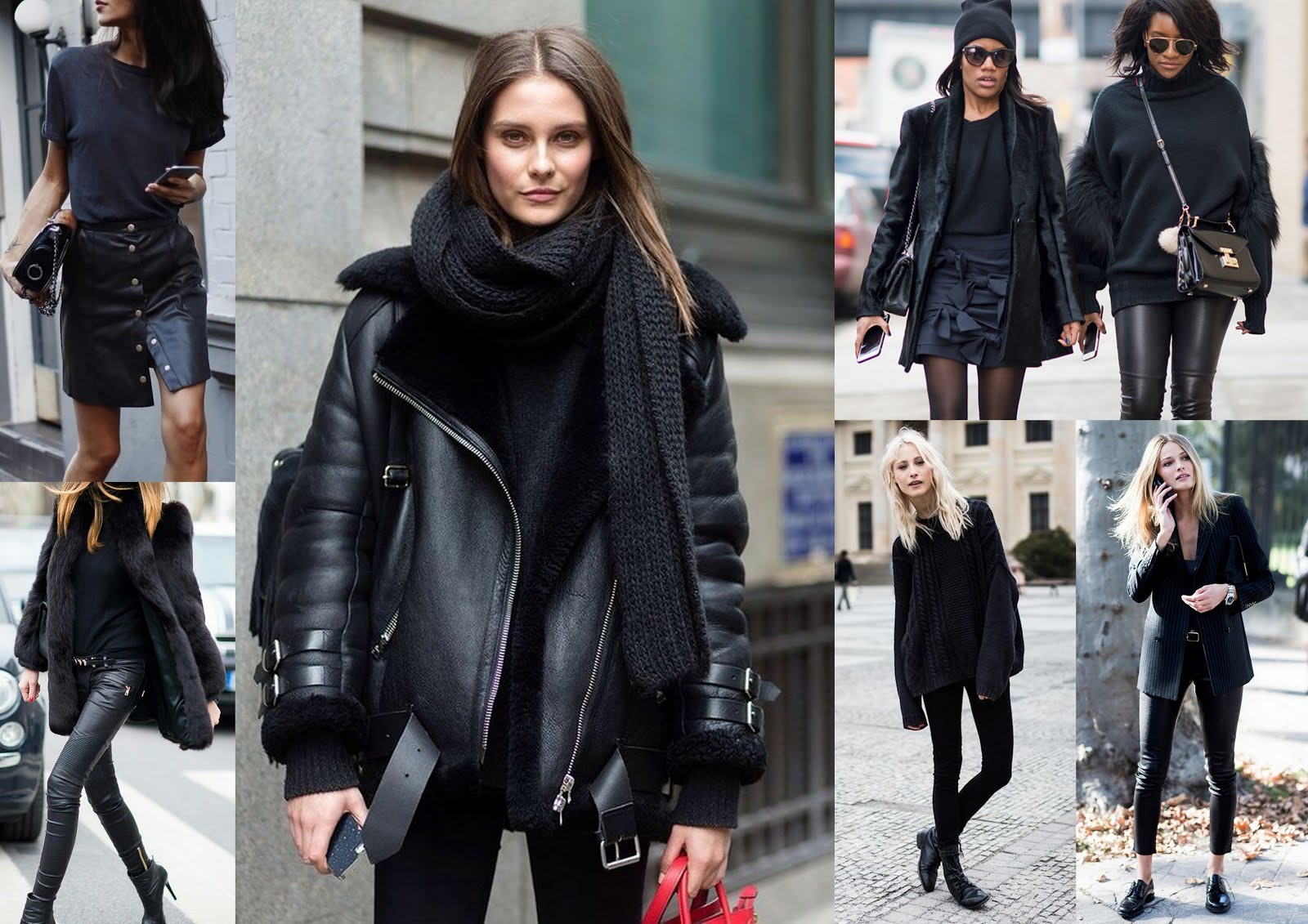 all black winter outfits