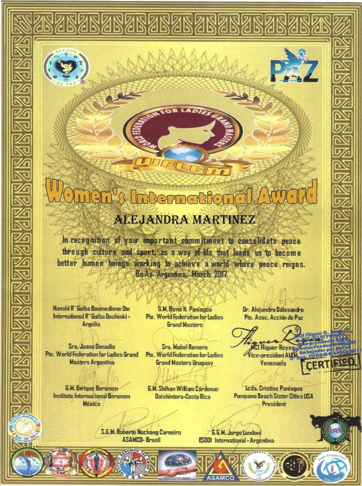 Premio Internacional Grandes Mujeres - 2017