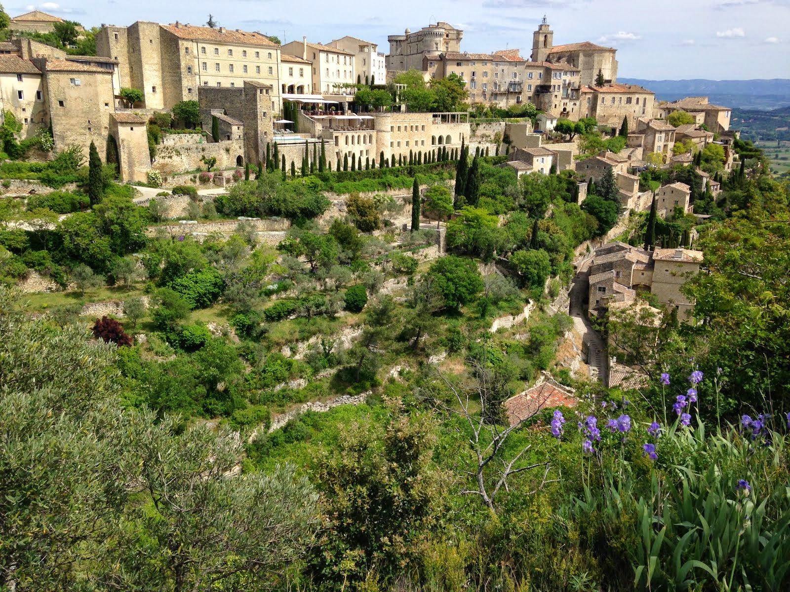 Gordes in early May with Irises