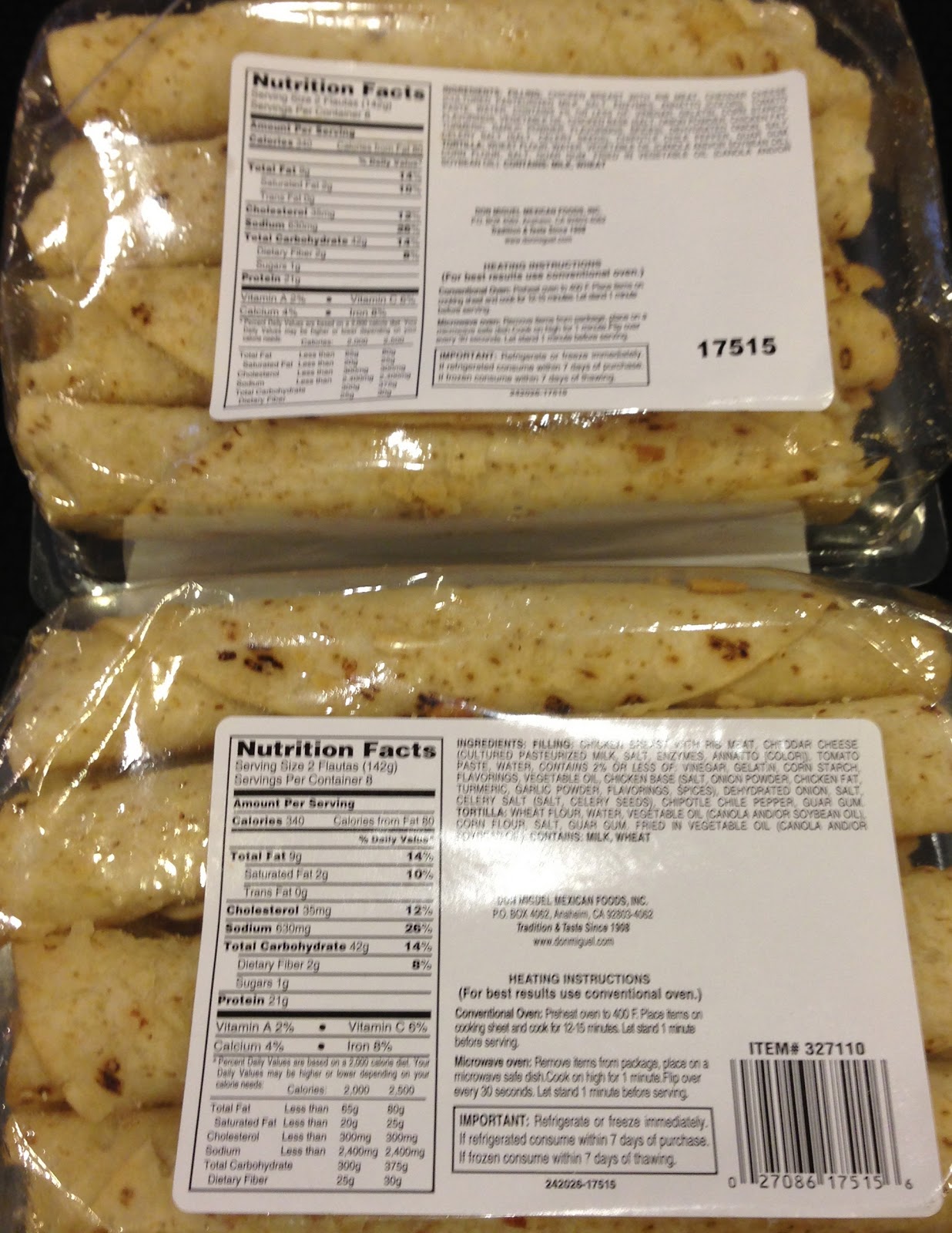 TASTE OF HAWAII DON MIGUEL CHIPOTLE CHICKEN FLAUTAS