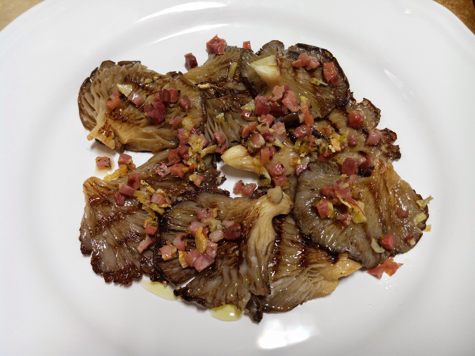 Las recetas de Mirieta Setas a la plancha con jamon