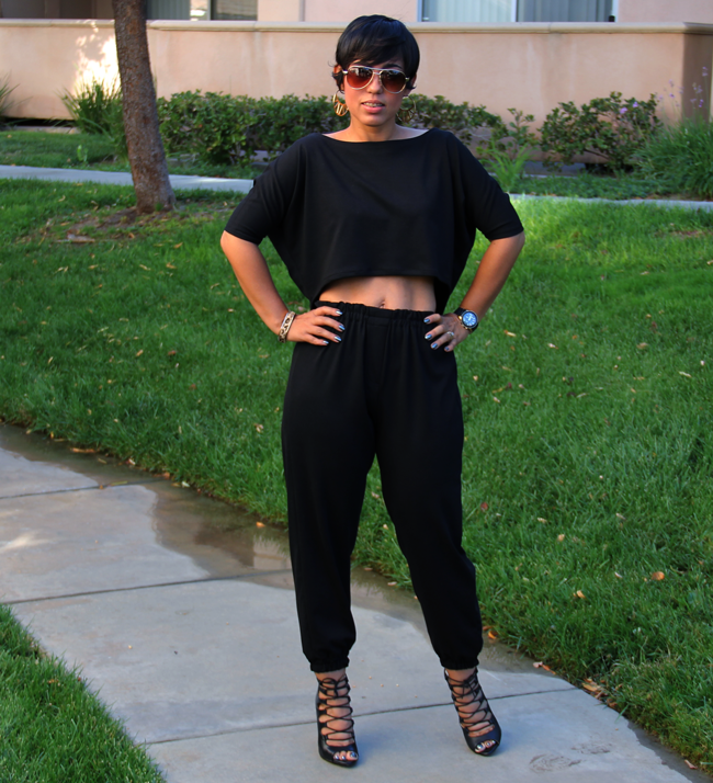 DIY Track Pants & Crop Top + Pattern Review V8909 Fashion, Lifestyle, and DIY