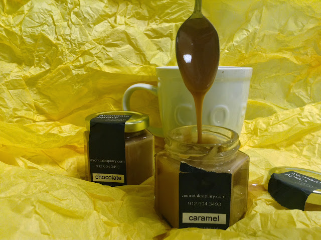 Caramel and chocolate creamed flavored honey from Avondale Apiary
