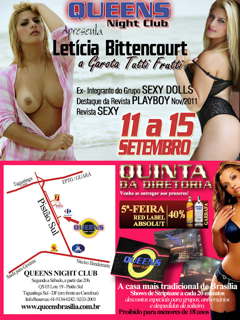 Queens Nigh Club - Letícia Bittencourt - a Garota Tutti Frutti, Queens Brasília, Queens df, boate brasilia, 