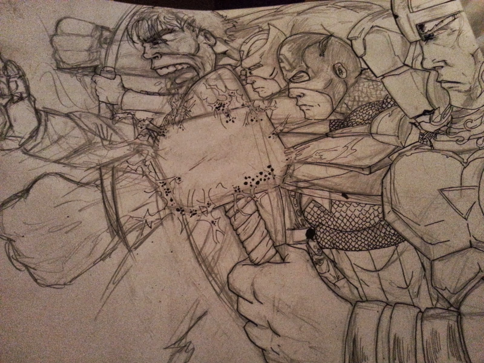 Wayne Hughes Art Illustration Avengers Sketch To Poster In Just Under An Hour