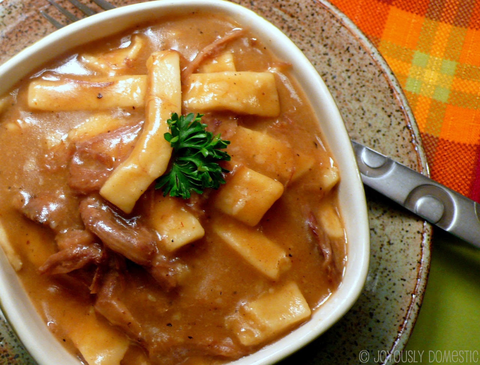 Joyously Domestic Beef and Noodles {Using Homemade Egg Noodles}