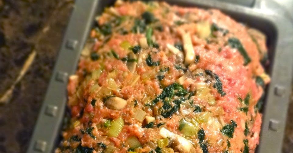 Scrumpdillyicious Beef, Mushroom, Leek & Spinach Meatloaf
