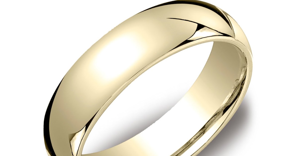 Comfort Fit Men�s 14k Gold Wedding Band Elegant Rings