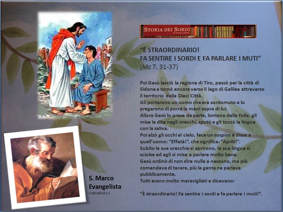 San Marco Evangelista e il miracolo del sordomuto | Storia dei Sordi