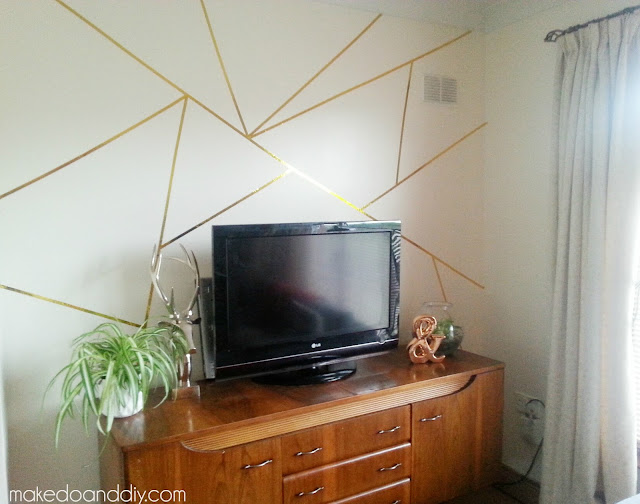 how to create a gold geometric feature wall in 20 minutes...and it's