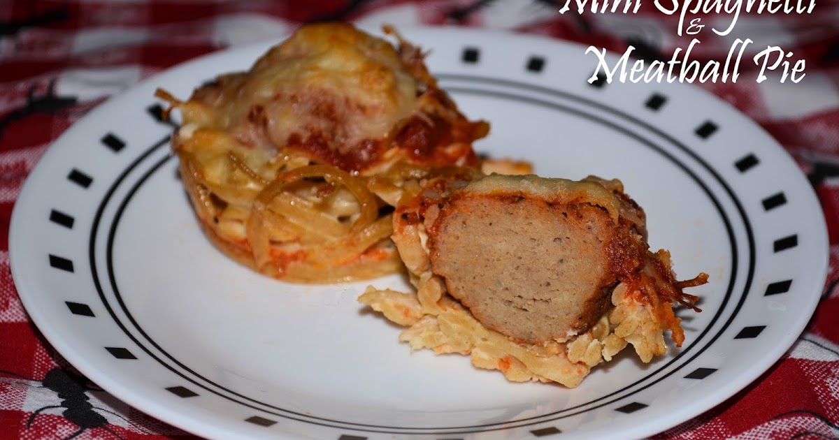 Love Bug Living Mini Alfredo Meatball Spaghetti Pie