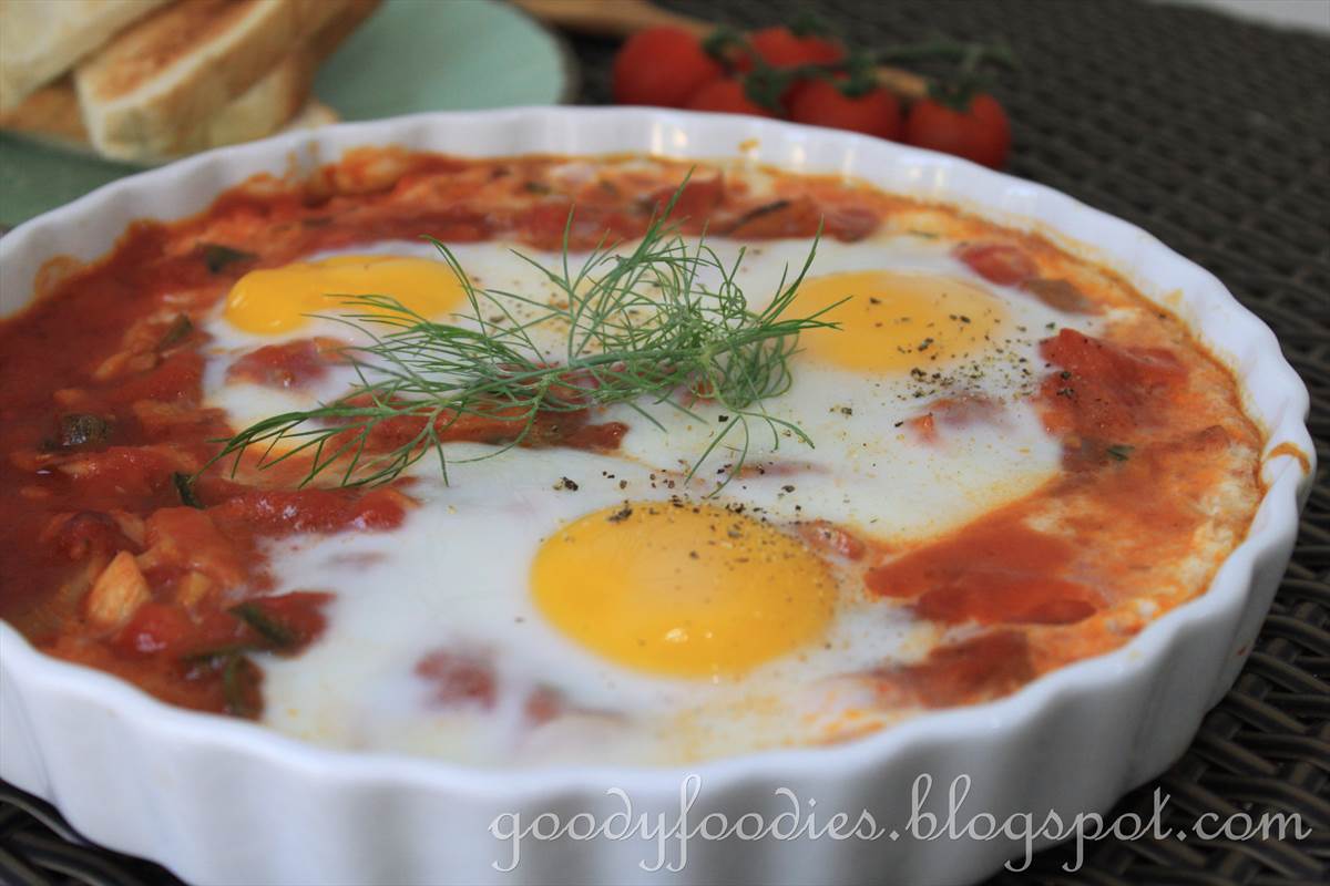 GoodyFoodies Recipe Spanishstyle baked eggs (Vegetarian) (Curtis Stone)