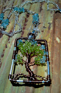 Tree of life with peridot chips