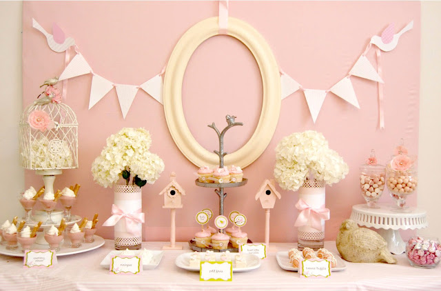 Semplicemente pink birdie baby shower rosa battesimo party semplicemente perfetto