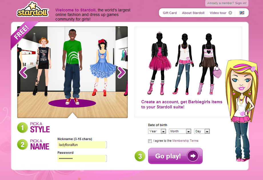 stardoll sign up