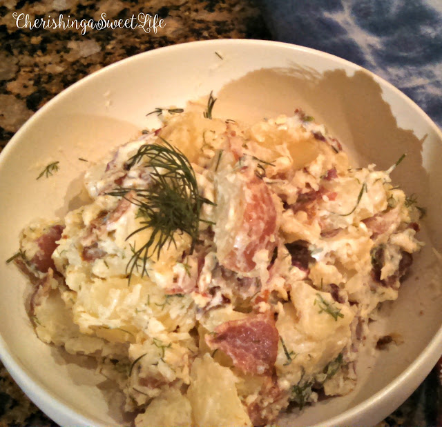 Cherishing A Sweet Life Fresh herb Potato salad with Bacon