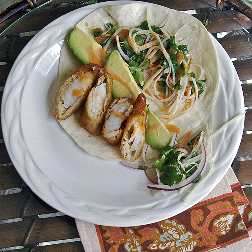 Javaholic Fried Fish Tacos with Young Papaya Slaw