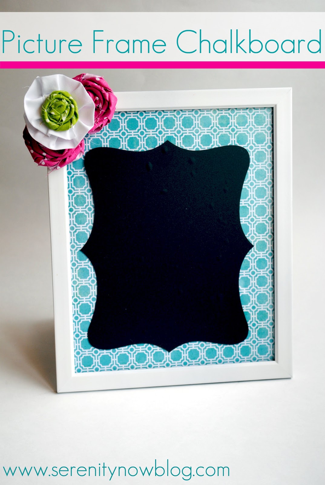 Serenity Now Picture Frame Chalkboard (Chalkboard Adhesive Vinyl!)
