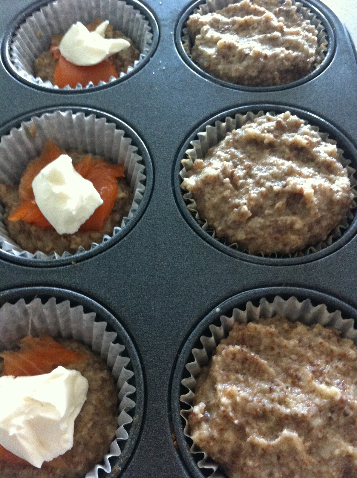Crumbs' Trail....... LCHF style LCHF Smoked Salmon Cream Cheese Muffins