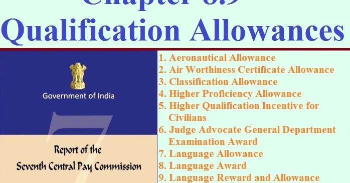 Seventh Pay Commission Report: Chapter 8.9 Qualification/Language