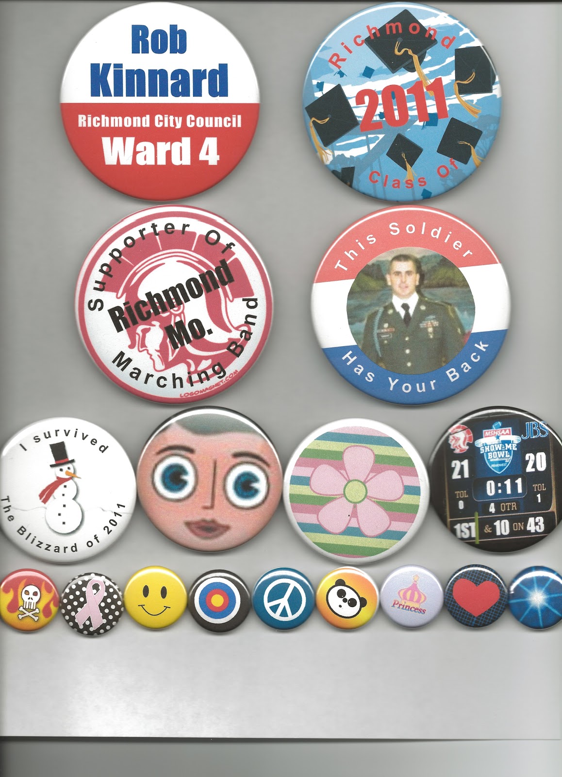 JAG Custom Novelty Creations Buttons