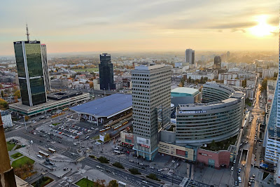 Варшава с Дворца науки и культуры. Warsaw centrum