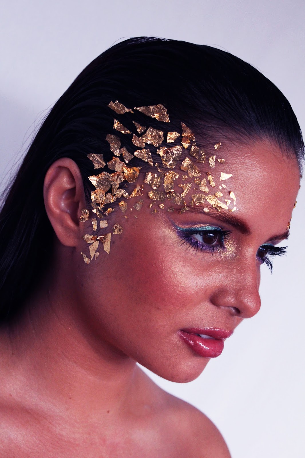 BloggaBling Grecian Goddess Makeup with Gold Leaf Tutorial