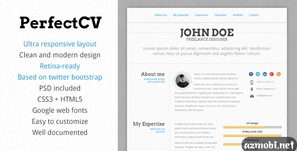 PerfectCV - Reponsive, Bootstrap CV / Resume