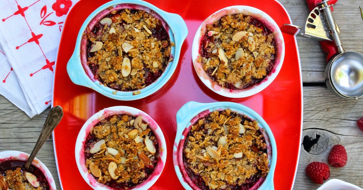 Nectarineraspberry almond fruit crisps lieslicious