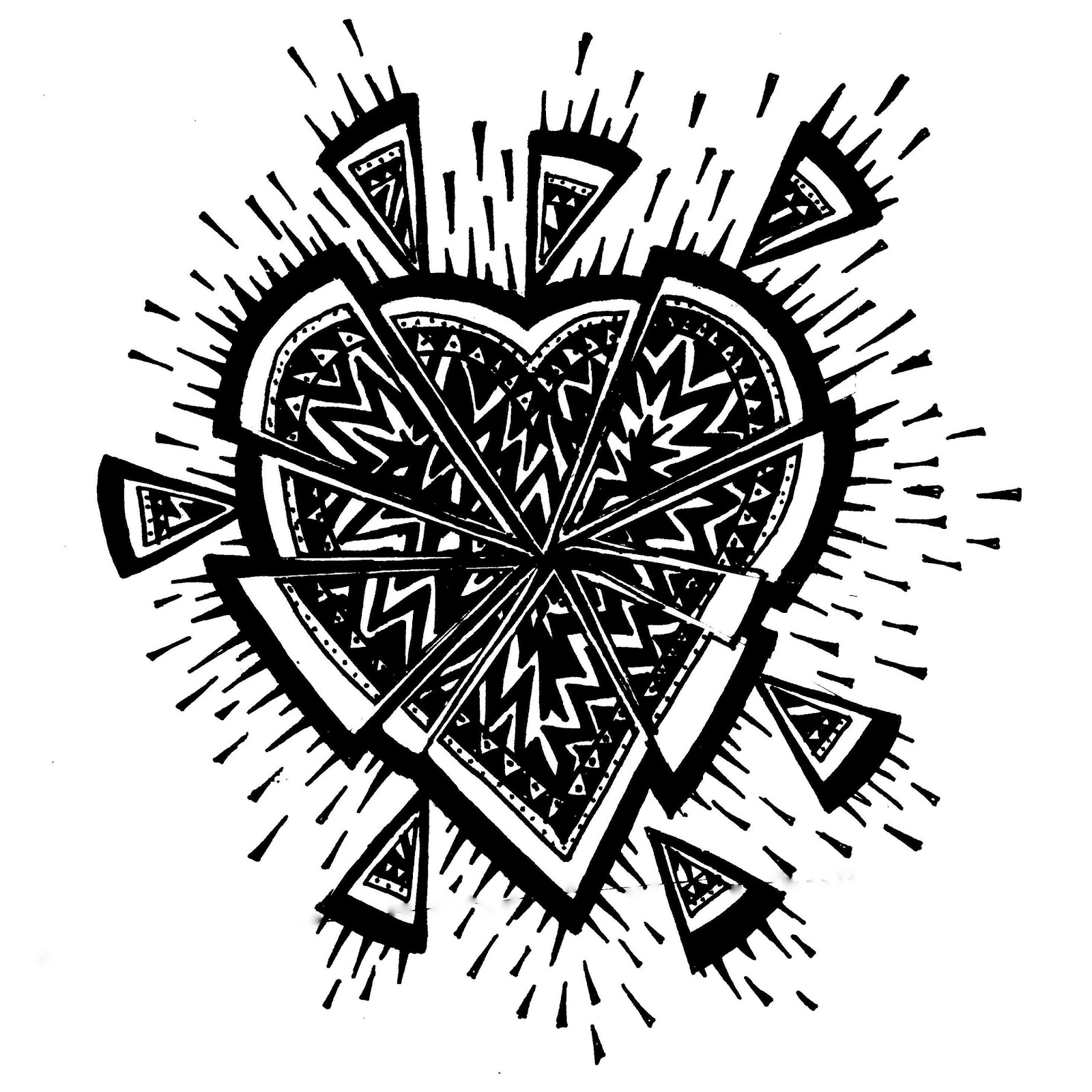 broken heart doodles
