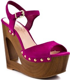 Jessica Simpson Pink Suede Wooden Wedge: Funky Fashion Blank Style Clothing Line: Jessica Simpson Bermuda Pink Suede Wooden Wedge