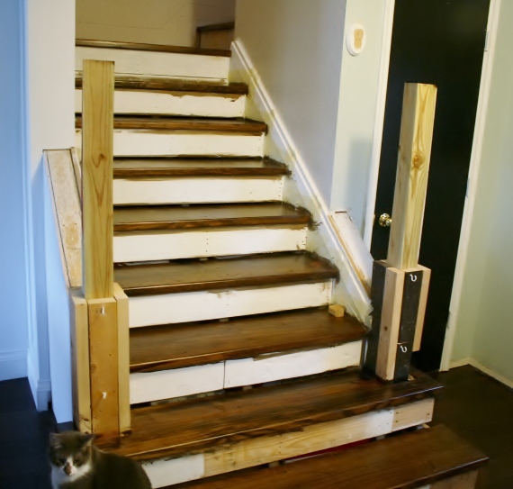 * Remodelaholic * On the Rise; Adding the Stair Risers, Finishing the