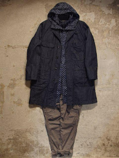 Engineered Garments "Shop Coat in Indigo 11oz Broken Denim" Fall/Winter 2015 SUNRISE MARKET