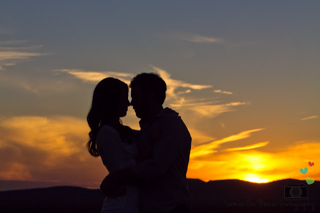 silhouette of couple at sunset