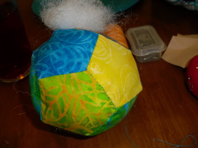 Fabric finding way points football attaching third section bottom