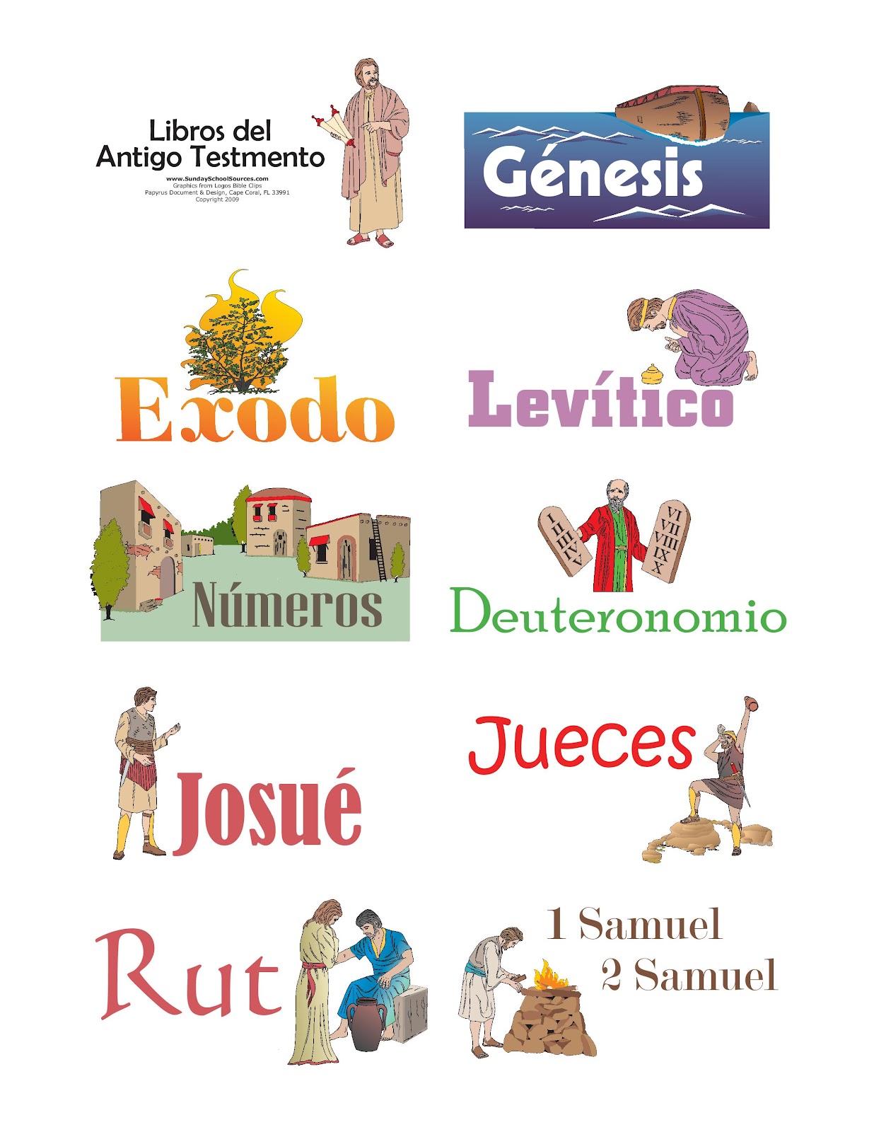 Profesor de ERE Libros del Antiguo Testamento (Tarjetas)